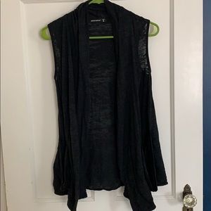 Burn-in slouchy sleeveless cardigan